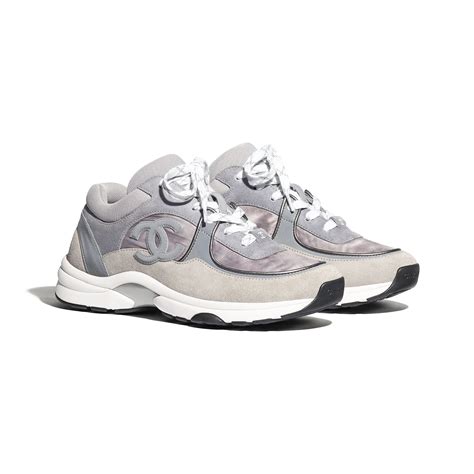 grey and white chanel sneakers|chanel sneaker price.